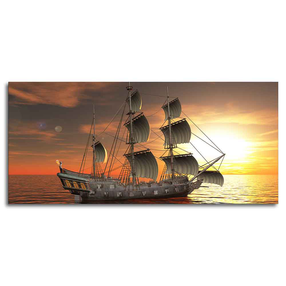 A Sailing Boat Premium Canvas Wall Painting