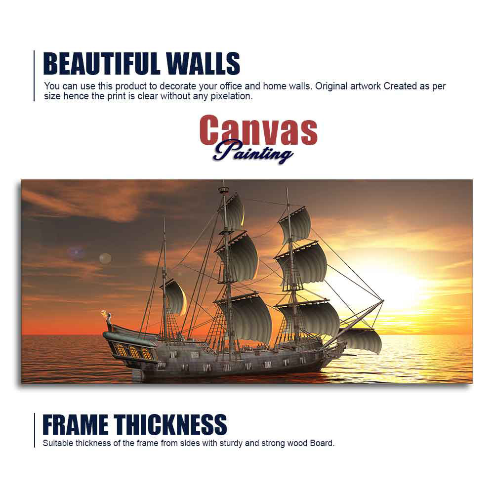 A Sailing Boat Premium Canvas Wall Painting