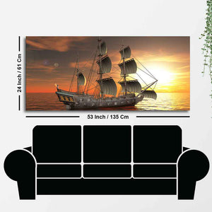 A Sailing Boat Premium Canvas Wall Painting