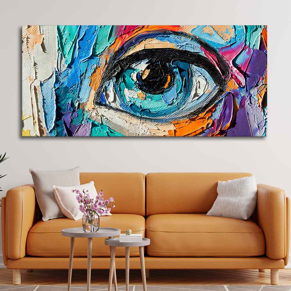 Abstract Art Girl's Eye Canvas Wall Painting