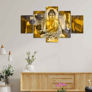Lord Buddha Wall Painting Five Pieces