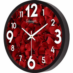 Abstract Red Leaf's Pattern Designer Wall Clock