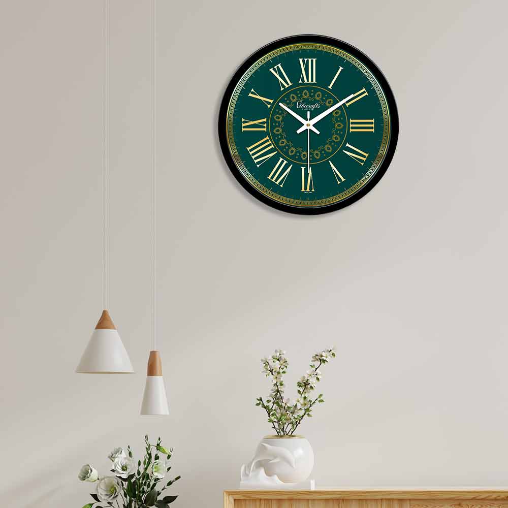 Green Colour Wall Clock