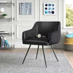 Aesthetic Black Velvet Accent Armchair