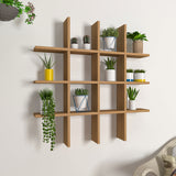  Designer Wall Shelf with Light Oak Finish