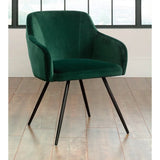 Green Plush Velvet Accent Chair