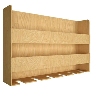 Backlit Wall Mounted Mini Bar Shelf in Light Oak Finish