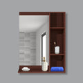 Aesthetic Wooden Bathroom Cabinet with 4 Spacious Shelves with Solid Brown Finish