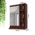 Wooden Bathroom Cabinet with 4 Spacious Shelves with Solid Brown Finish