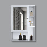 Aesthetic Wooden Bathroom Cabinet with 6 Spacious Shelves with White Finish