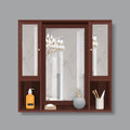 Aesthetic Wooden Bathroom Cabinet with 7 Spacious Shelves Finish Solid Brown