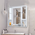 Aesthetic Wooden Bathroom Cabinet with 7 Spacious Shelves with White Finish