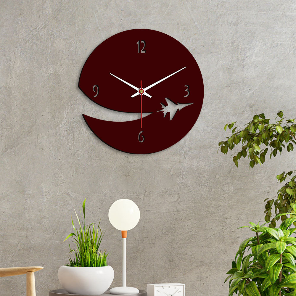 Airplane Shape Designer Wooden Wall Clock