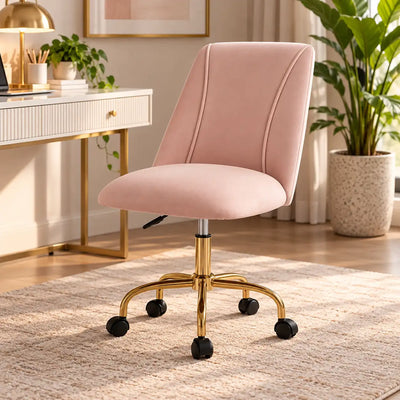 Baby Pink Velvet Luxury Style Swivel Accent Chair
