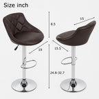 Back Rest Coral Classic Brown Comfy Leatherette Bar Stool / Long Chair