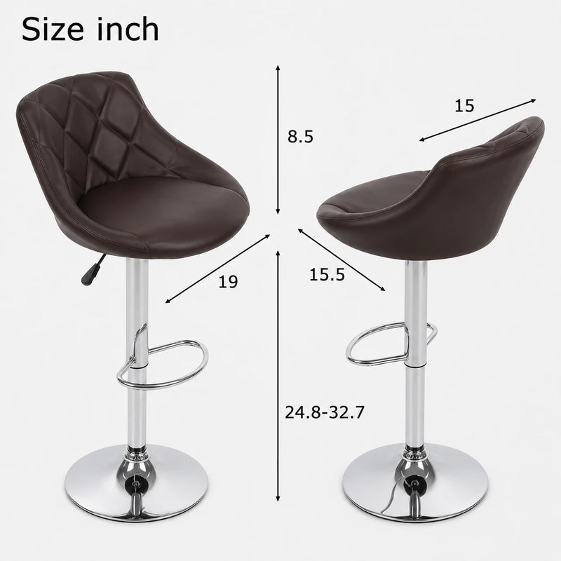 Back Rest Coral Classic Brown Comfy Leatherette Bar Stool / Long Chair
