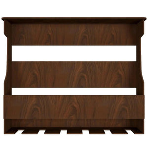 Wall Shelf / Mini Bar Shelf in Walnut Finish