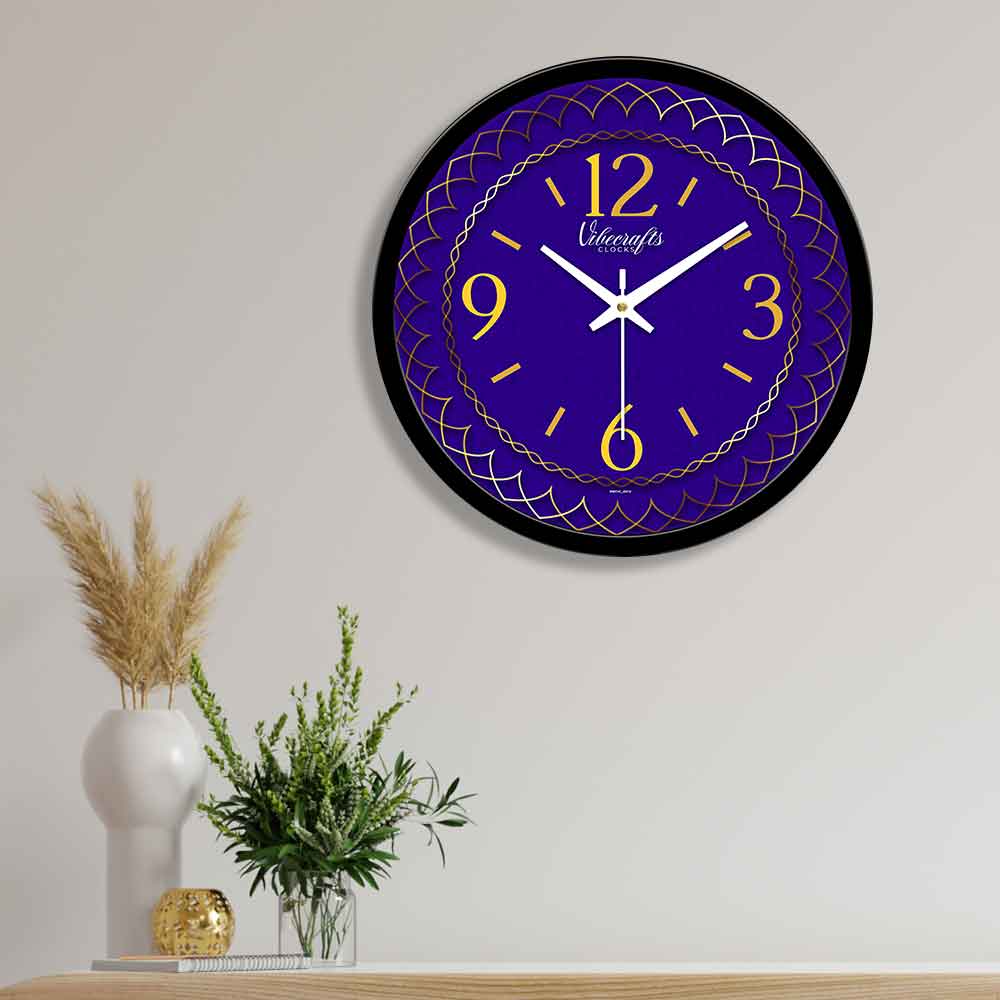 Beautiful Blue Color Printed Design Wall Clock