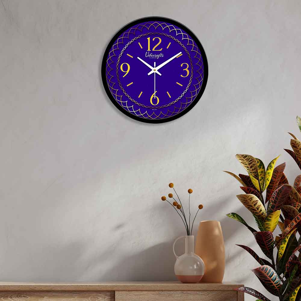 Beautiful Blue Color Printed Design Wall Clock