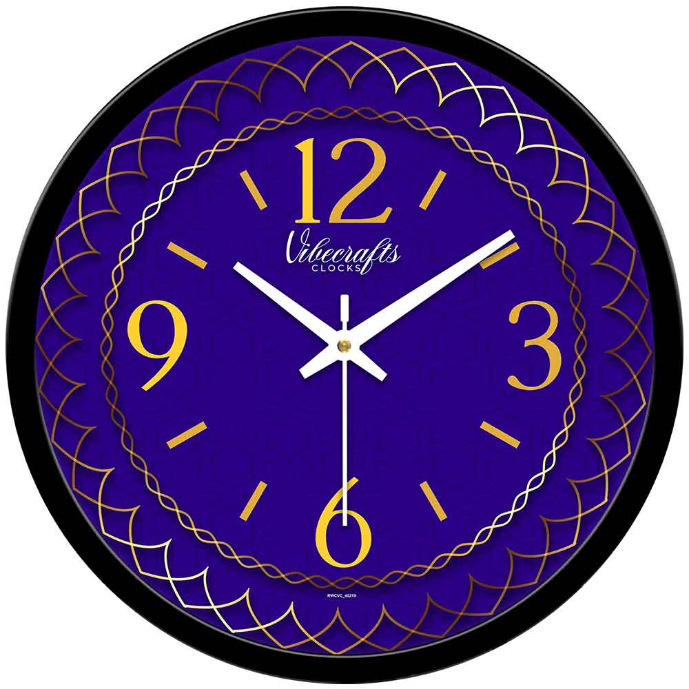 Beautiful Blue Color Printed Design Wall Clock
