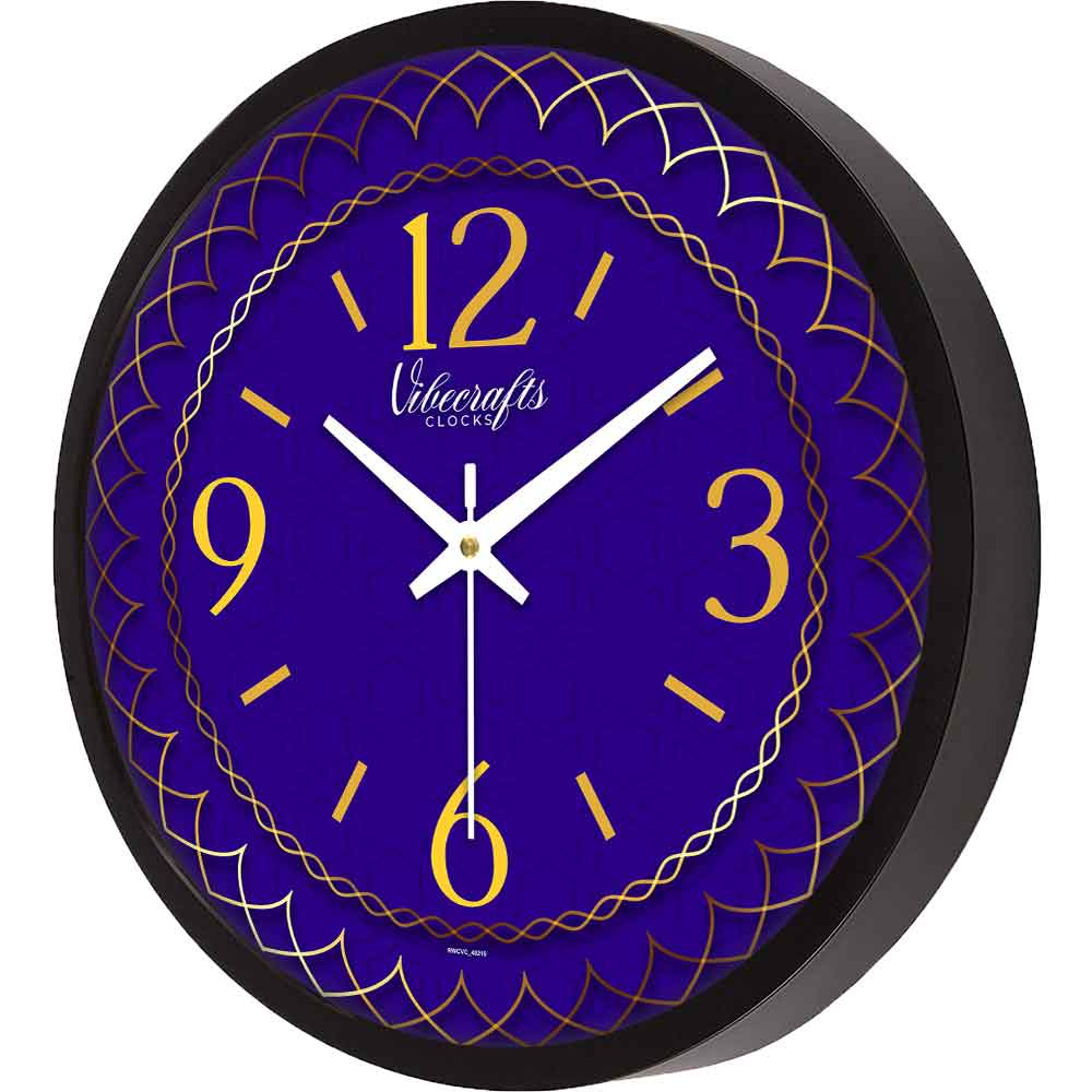Beautiful Blue Color Printed Design Wall Clock