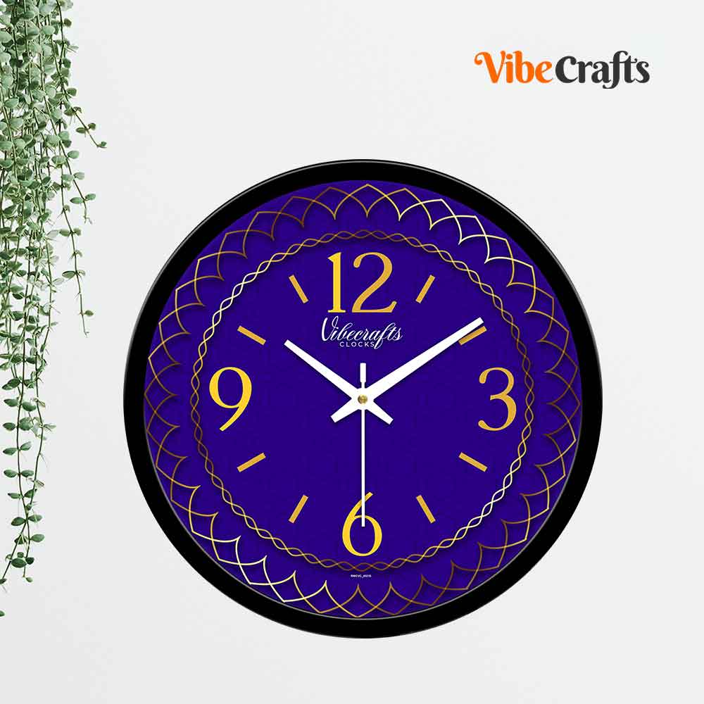 Beautiful Blue Color Printed Design Wall Clock
