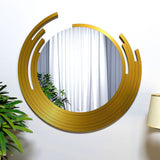 Beautiful Decorative Wooden Wall Mirror Round Shape 