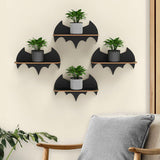 Beautiful Design Batman Shaped Wooden Wall Shelf Set Of Four