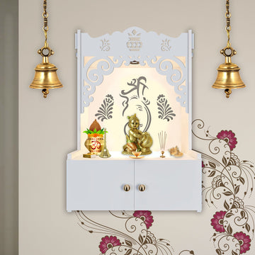 Beautiful Design White Wooden Wall Temple 