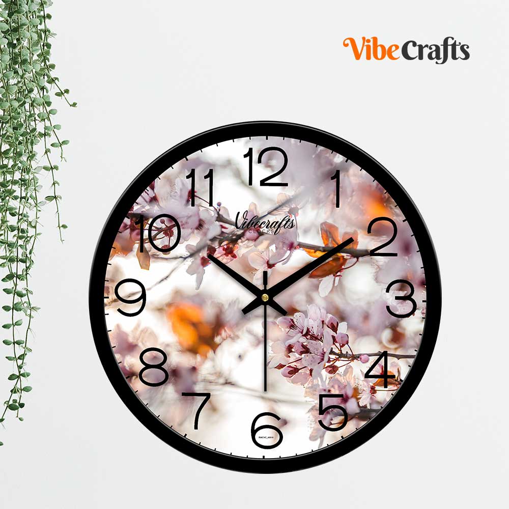 Beautiful Designer Cherry Blossom Flower Wall Clock