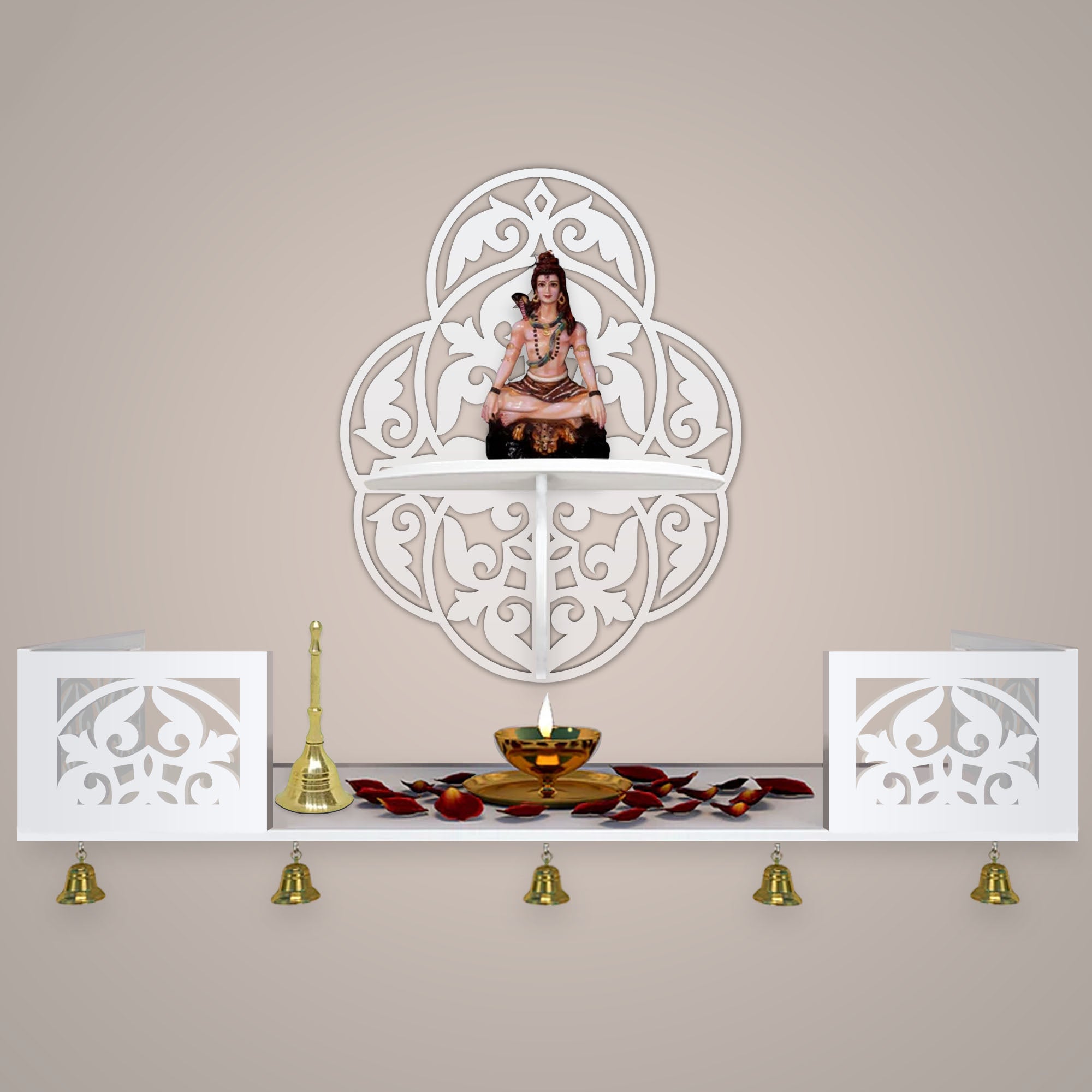 Beautiful Designer Pattern Wall Hanging Wooden Temple/ Pooja Mandir De ...