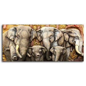 Beautiful Elephants Premium Wall Painting