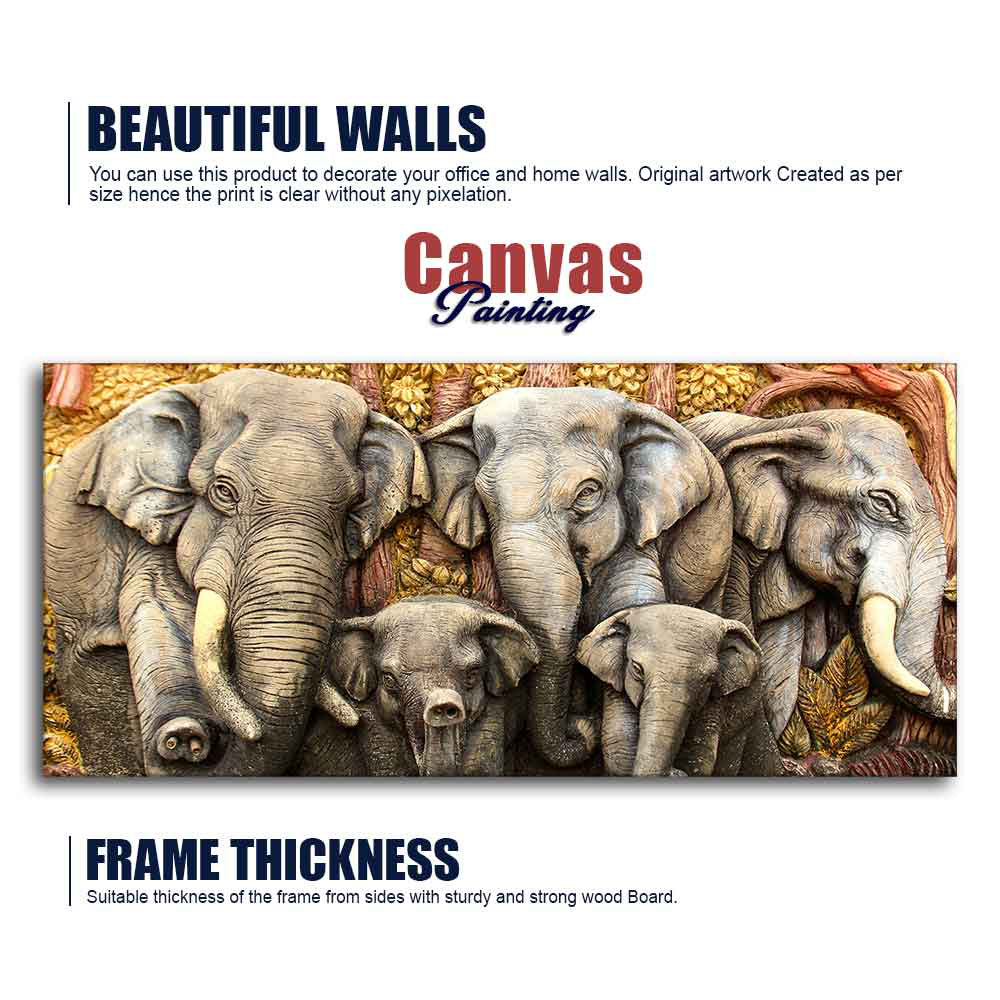 Beautiful Elephants Premium Wall Painting