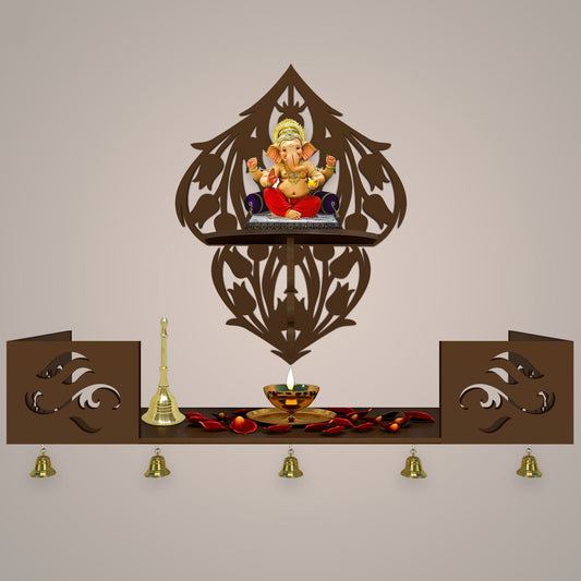 Pooja Mandir Design with Shelf 