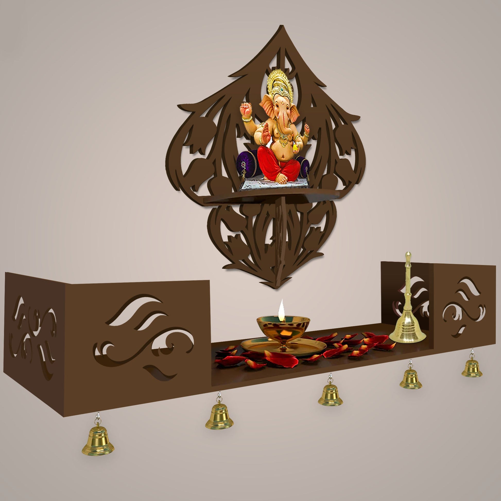 Designer Wall Hanging Wooden Temple