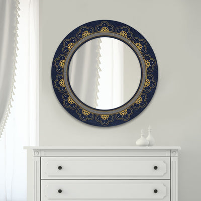 Beautiful Flower Designer Pattern Printed Wall Mirror