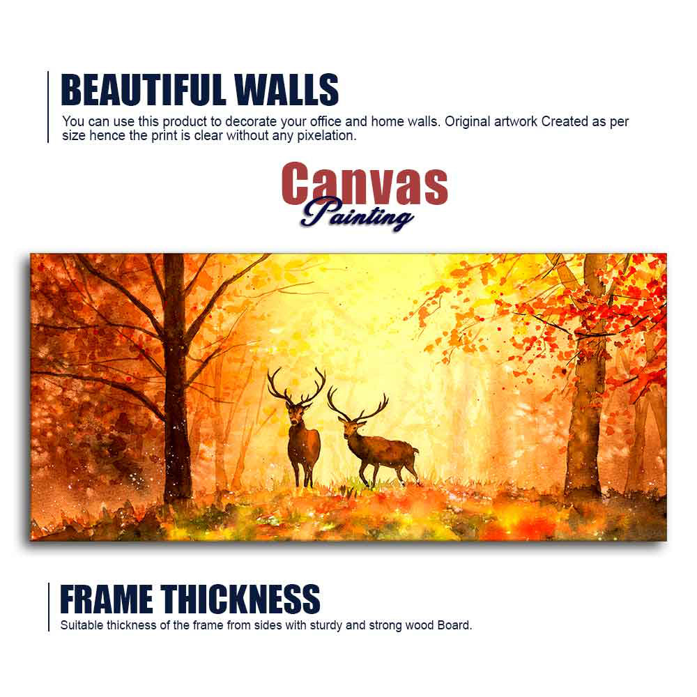 Beautiful Forest Deer Big Canvas Wall Painting