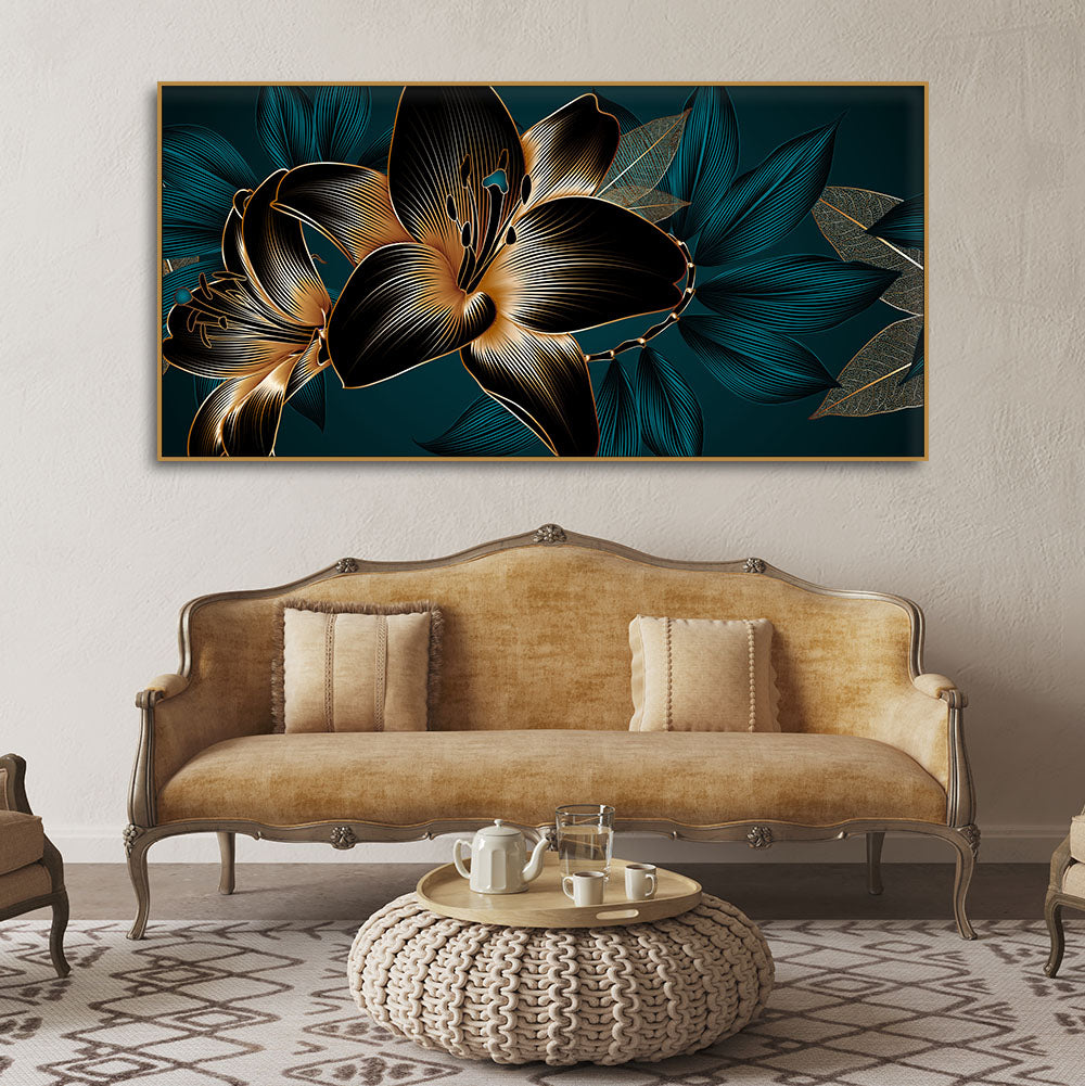 Beautiful Lilies Flowers Canvas Wall Painting