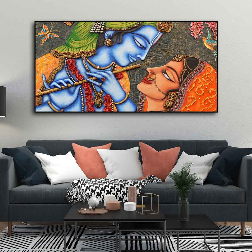 Radha Krishna Canvas Big Wall Painting 