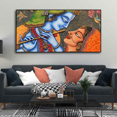 Beautiful Lord Radha Krishna Canvas Big Wall Painting Wall Art