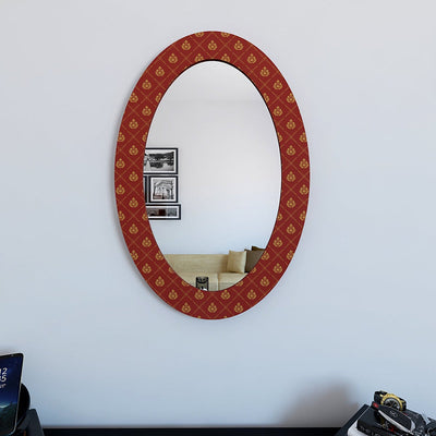 Beautiful Printed Design Oval Printed Mirror