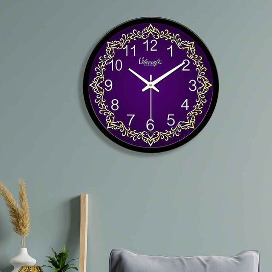 Beautiful Purple Background Printed Designer Wall Clock