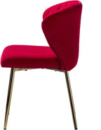 Red Velvet Tufted Luxury Lounge Chair