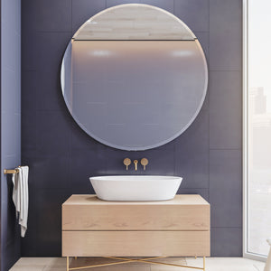 Beautiful Scandinavian Frameless Beveled Round Mirror