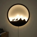 Beautiful Scenery Deer Wooden LED Wall Light Backlit Wall Art