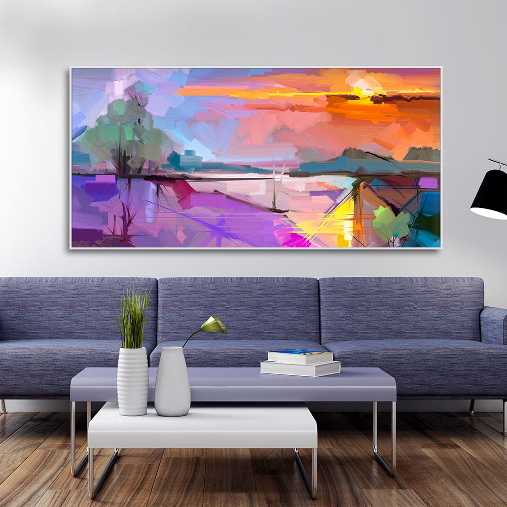 Beautiful Sunset View Abstract Art Canvas Wall Painting