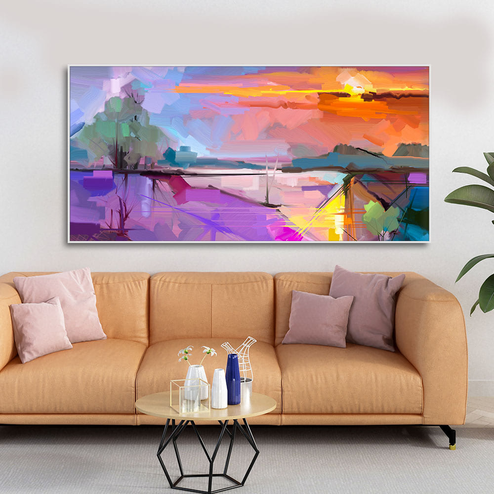 Sunset View Abstract Art Canvas Wall Painting