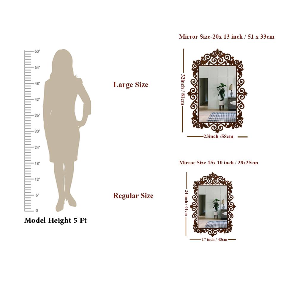 Beautiful Mirror with Walnut Finish