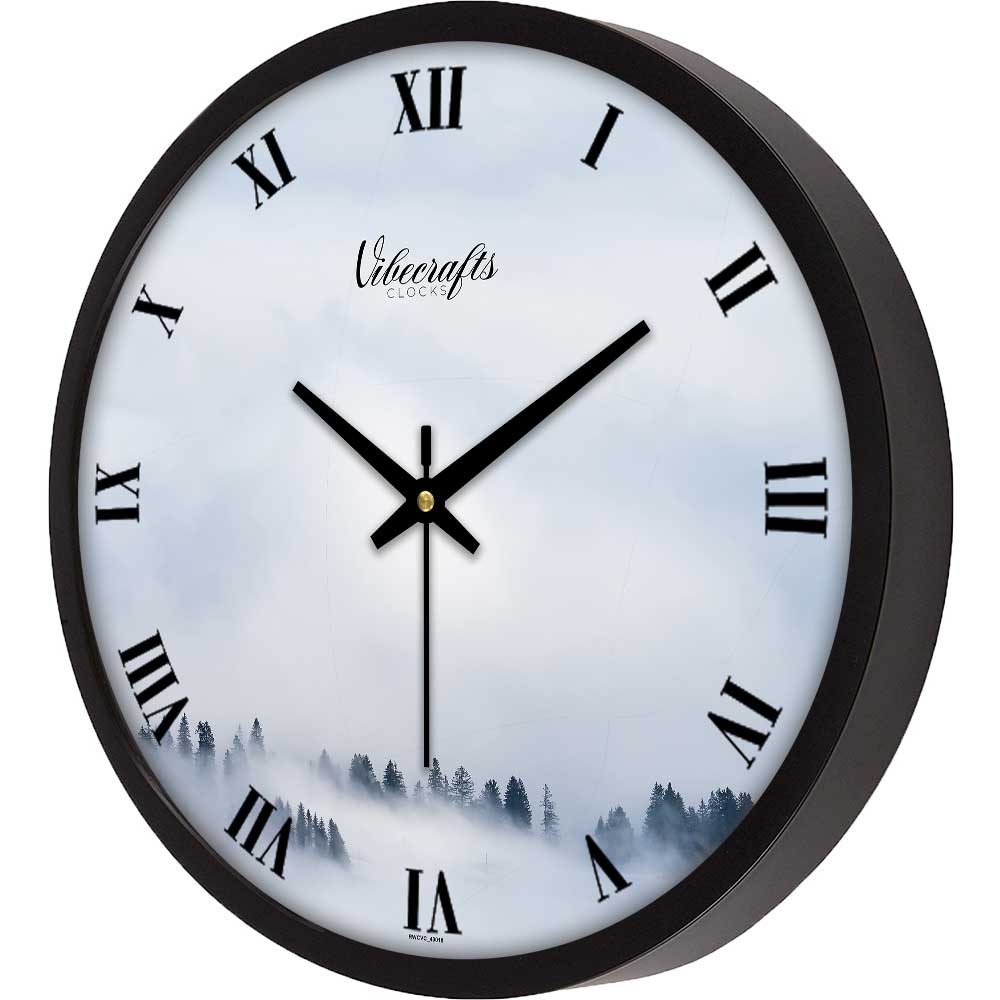 Beautiful Winter Forest Print Wall Clock