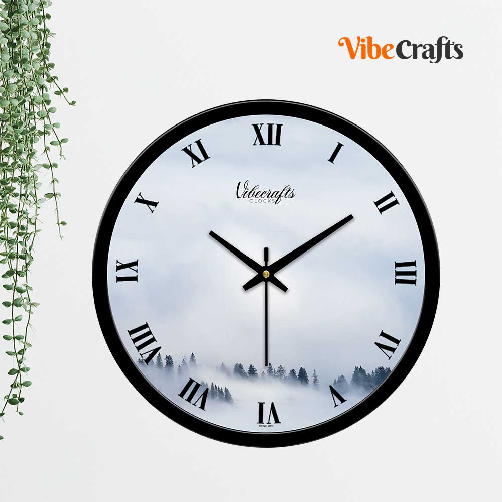 Beautiful Winter Forest Print Wall Clock